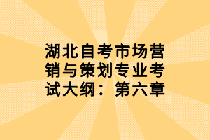 湖北自考市場(chǎng)營(yíng)銷(xiāo)與策劃專(zhuān)業(yè)考試大綱：第六章