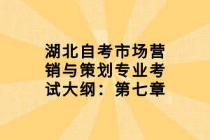 湖北自考市場營銷與策劃專業(yè)考試大綱：第七章