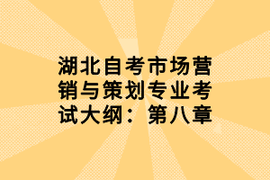 湖北自考市場營銷與策劃專業(yè)考試大綱：第八章