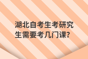 湖北自考生考研究生需要考幾門課？