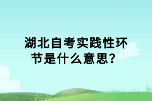 湖北自考實(shí)踐性環(huán)節(jié)是什么意思？