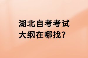 湖北自考考試大綱在哪找？