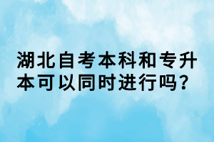 湖北自考本科和專升本可以同時(shí)進(jìn)行嗎？