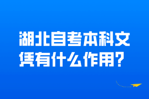 湖北自考本科文憑有什么作用？