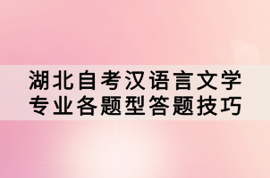 湖北自考漢語(yǔ)言文學(xué)專(zhuān)業(yè)各題型答題技巧