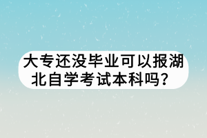 大專還沒(méi)畢業(yè)可以報(bào)湖北自學(xué)考試本科嗎？