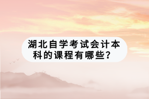 湖北自學(xué)考試會(huì)計(jì)本科的課程有哪些？