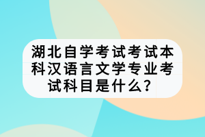 湖北自學(xué)考試考試本科漢語(yǔ)言文學(xué)專業(yè)考試科目是什么？