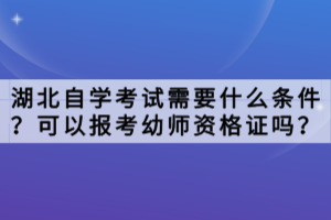 湖北自學(xué)考試需要什么條件？可以報(bào)考幼師資格證嗎？