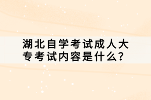 湖北自學(xué)考試成人大?？荚噧?nèi)容是什么？