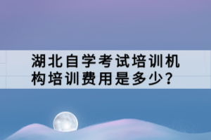 湖北自學(xué)考試培訓(xùn)機(jī)構(gòu)培訓(xùn)費用是多少？