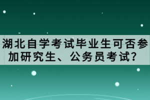 湖北自學(xué)考試畢業(yè)生可否參加研究生、公務(wù)員考試？