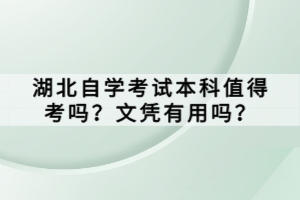 湖北自學(xué)考試本科值得考嗎？文憑有用嗎？