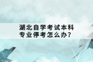 湖北自學考試本科專業(yè)?？荚趺崔k？