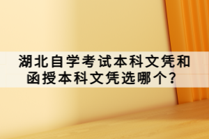 湖北自學考試本科文憑和函授本科文憑選哪個？