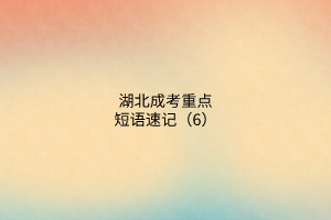 湖北成考重點(diǎn)短語速記（6）