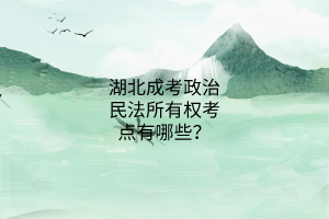 湖北成考政治民法所有權(quán)考點(diǎn)有哪些？