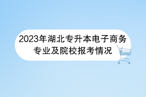 2023年湖北專升本電子商務(wù)專業(yè)及院校報考情況