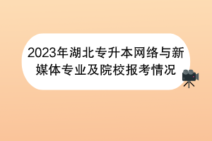 2023年湖北專升本網絡與新媒體專業(yè)及院校報考情況