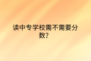 讀中專學(xué)校需不需要分?jǐn)?shù)？