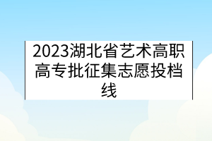 2023湖北省藝術高職高專批征集志愿投檔線