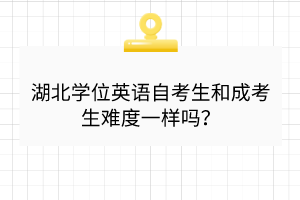 湖北學(xué)位英語自考生和成考生難度一樣嗎？