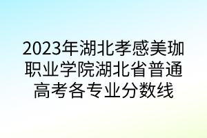 2023年湖北孝感美珈職業(yè)學院湖北省普通高考各專業(yè)分數線