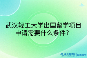 武漢輕工大學(xué)出國留學(xué)項(xiàng)目申請需要什么條件？