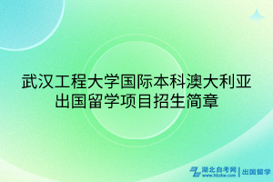 武漢工程大學國際本科澳大利亞出國留學項目招生簡章