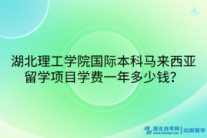 湖北理工學院國際本科馬來西亞留學項目學費一年多少錢？