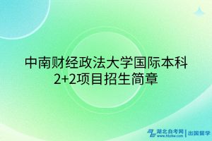 中南財(cái)經(jīng)政法大學(xué)國(guó)際本科2+2項(xiàng)目招生簡(jiǎn)章