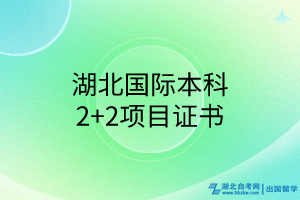 湖北國(guó)際本科2+2項(xiàng)目證書(shū)