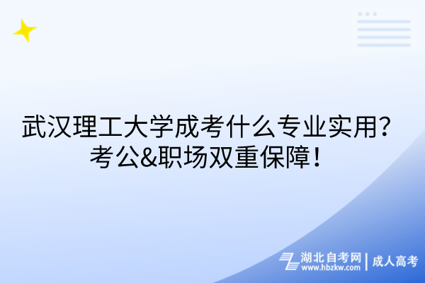 武漢理工大學(xué)成考什么專業(yè)實(shí)用？考公&職場(chǎng)雙重保障！