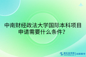 中南財經(jīng)政法大學(xué)國際本科項目申請需要什么條件？