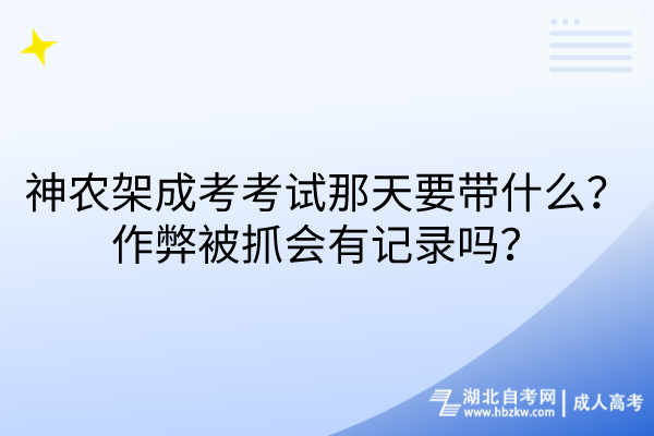 神農(nóng)架成考考試那天要帶什么？作弊被抓會(huì)有記錄嗎？