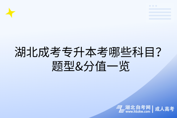 湖北成考專升本考哪些科目？題型&分值一覽