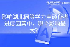 影響湖北同等學(xué)力申碩備考進(jìn)度因素中，哪個(gè)影響最大？