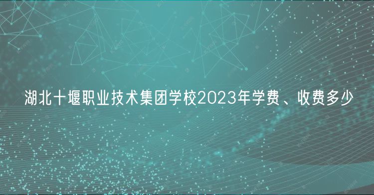 湖北十堰職業(yè)技術(shù)集團學校2023年學費、收費多少