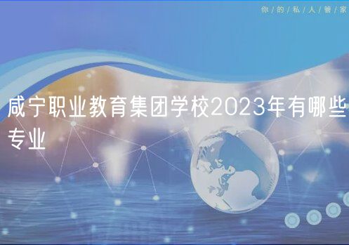 咸寧職業(yè)教育集團學校2023年有哪些專業(yè)