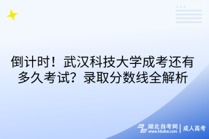 倒計時！武漢科技大學成考還有多久考試？錄取分數線全解析