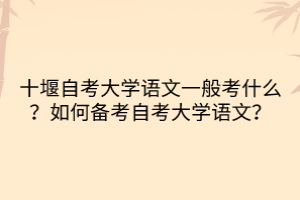 十堰自考大學(xué)語文一般考什么？如何備考自考大學(xué)語文？