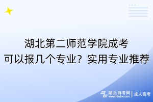 湖北第二師范學院成考可以報幾個專業(yè)？實用專業(yè)推薦