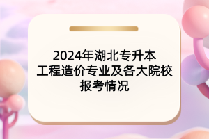 2024年湖北專升本工程造價專業(yè)及各大院校報(bào)考情況