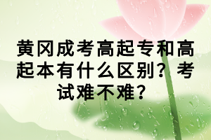 黃岡成考高起專和高起本有什么區(qū)別？考試難不難？