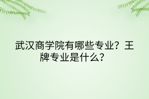 武漢商學院有哪些專業(yè)？王牌專業(yè)是什么？