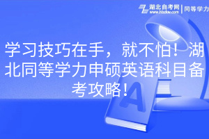 學(xué)習(xí)技巧在手，就不怕！湖北同等學(xué)力申碩英語科目備考攻略！