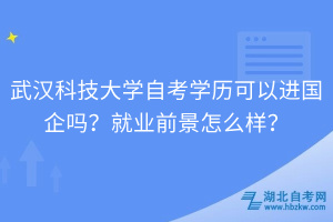 武漢科技大學自考學歷可以進國企嗎？就業(yè)前景怎么樣？