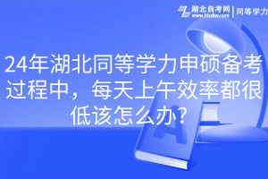 24年湖北同等學(xué)力申碩備考過程中，每天上午效率都很低該怎么辦？