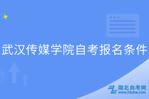 武漢傳媒學院自考報名條件