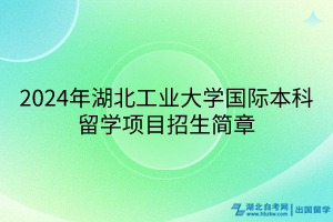 2024年湖北工業(yè)大學(xué)國(guó)際本科留學(xué)項(xiàng)目招生簡(jiǎn)章